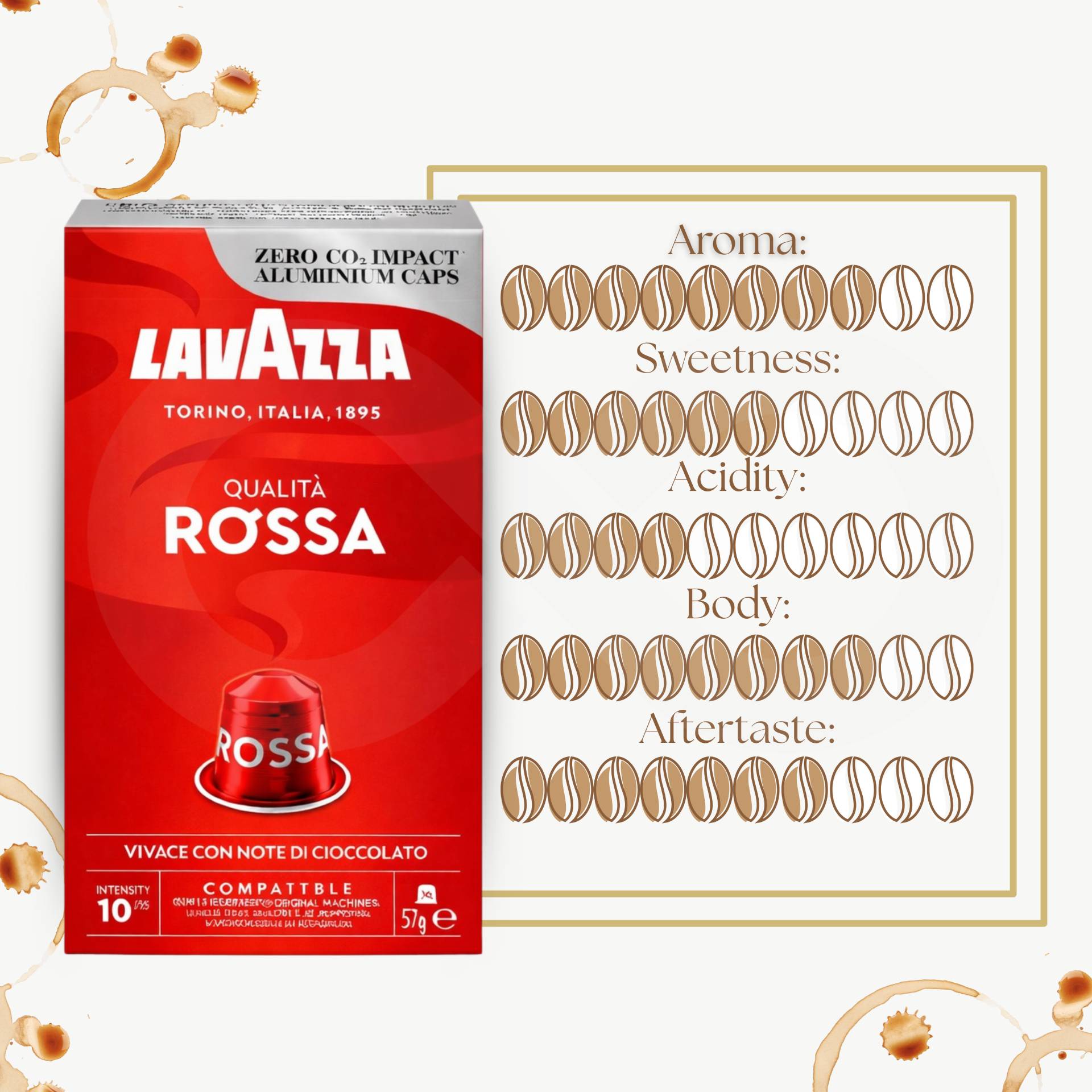 LAVAZZA® Cápsulas Nespresso Rossa 10 un.