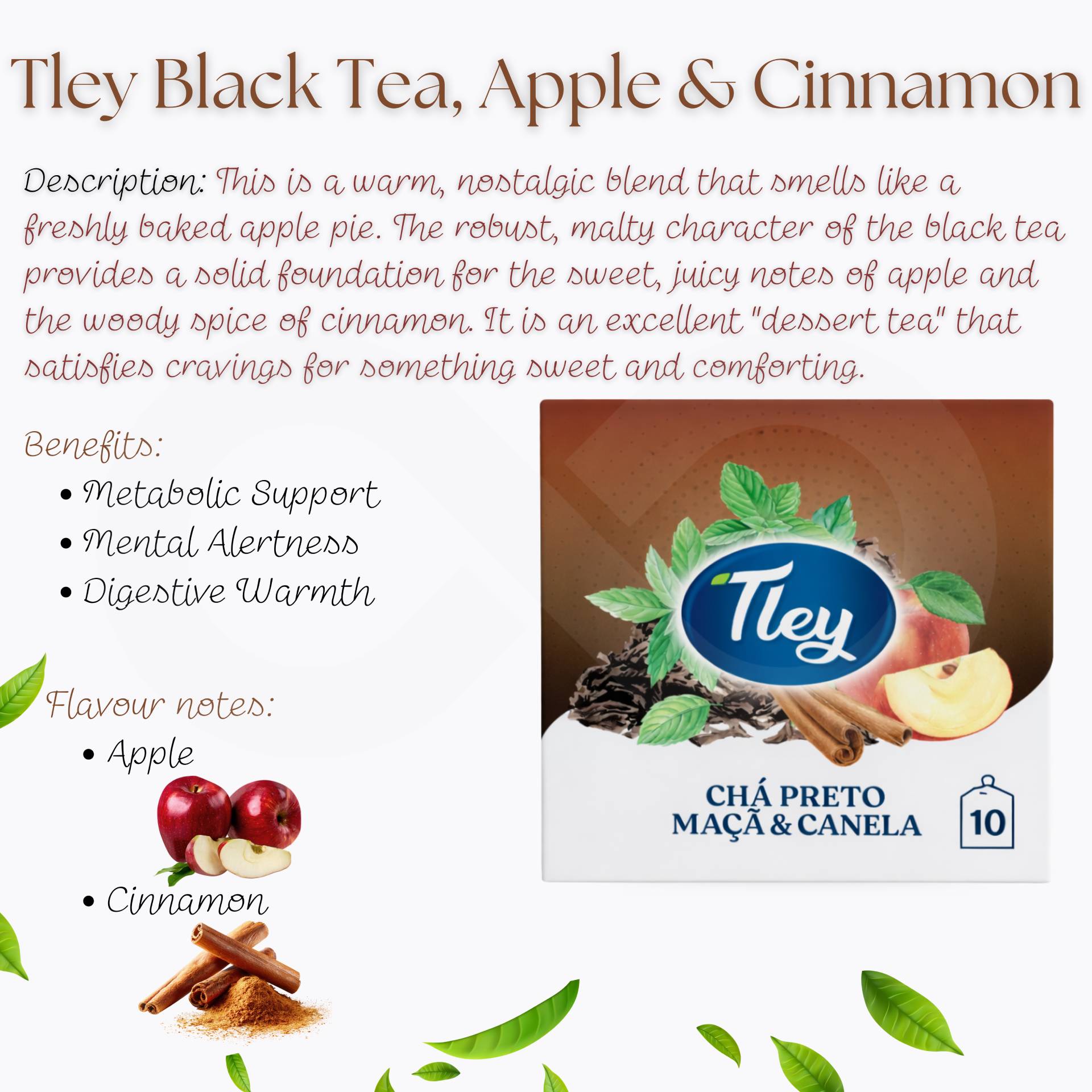 TLEY® Thee Zwarte Appel En Kaneel 10 st.