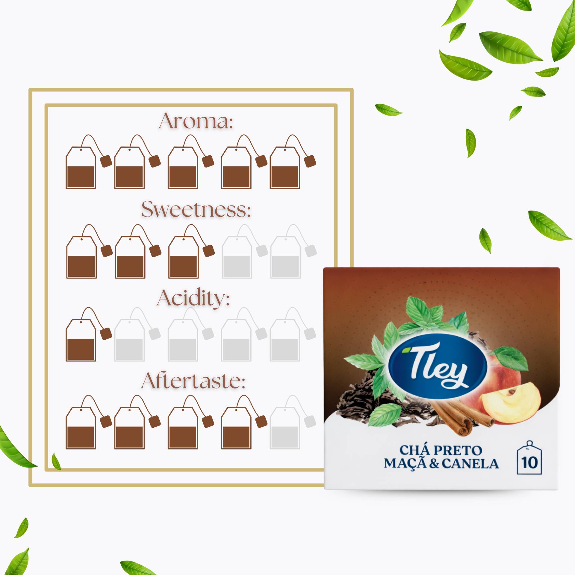 TLEY® Thee Zwarte Appel En Kaneel 10 st.
