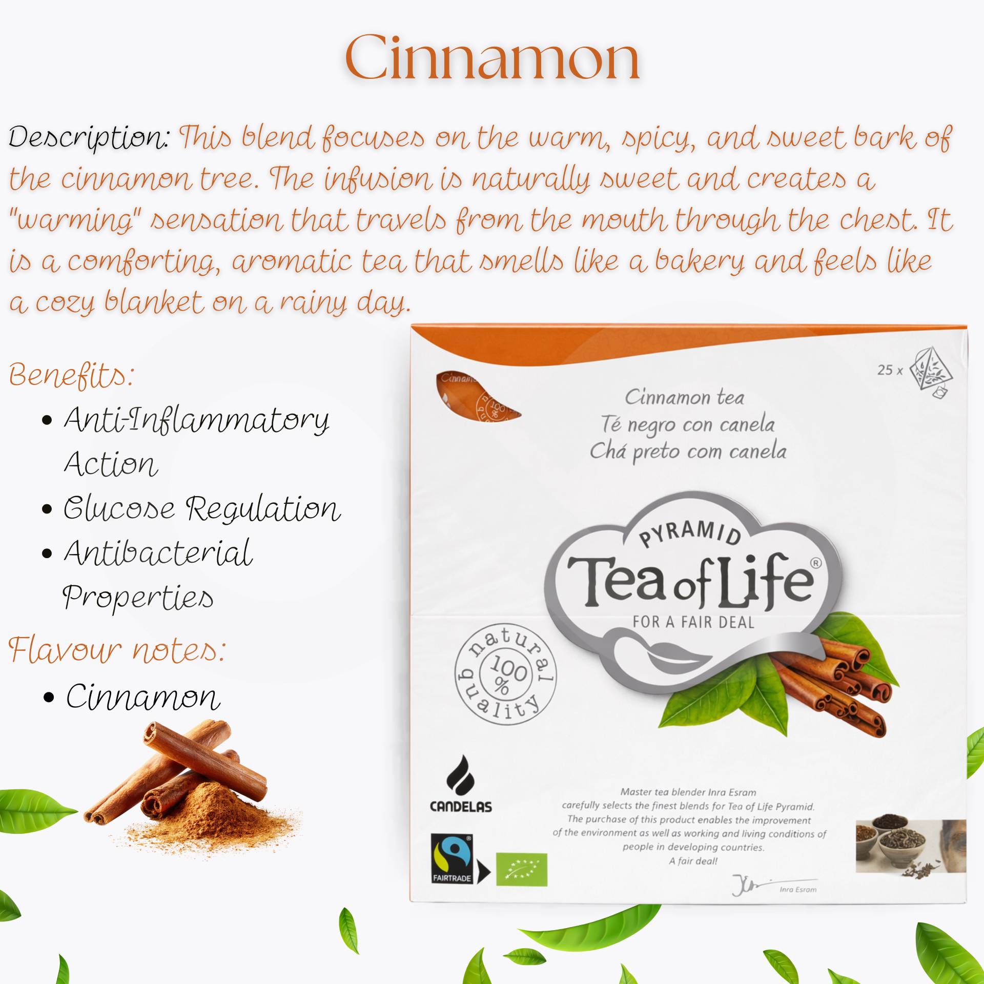 TEA OF LIFE® Chá Preto & Canela 25 un.