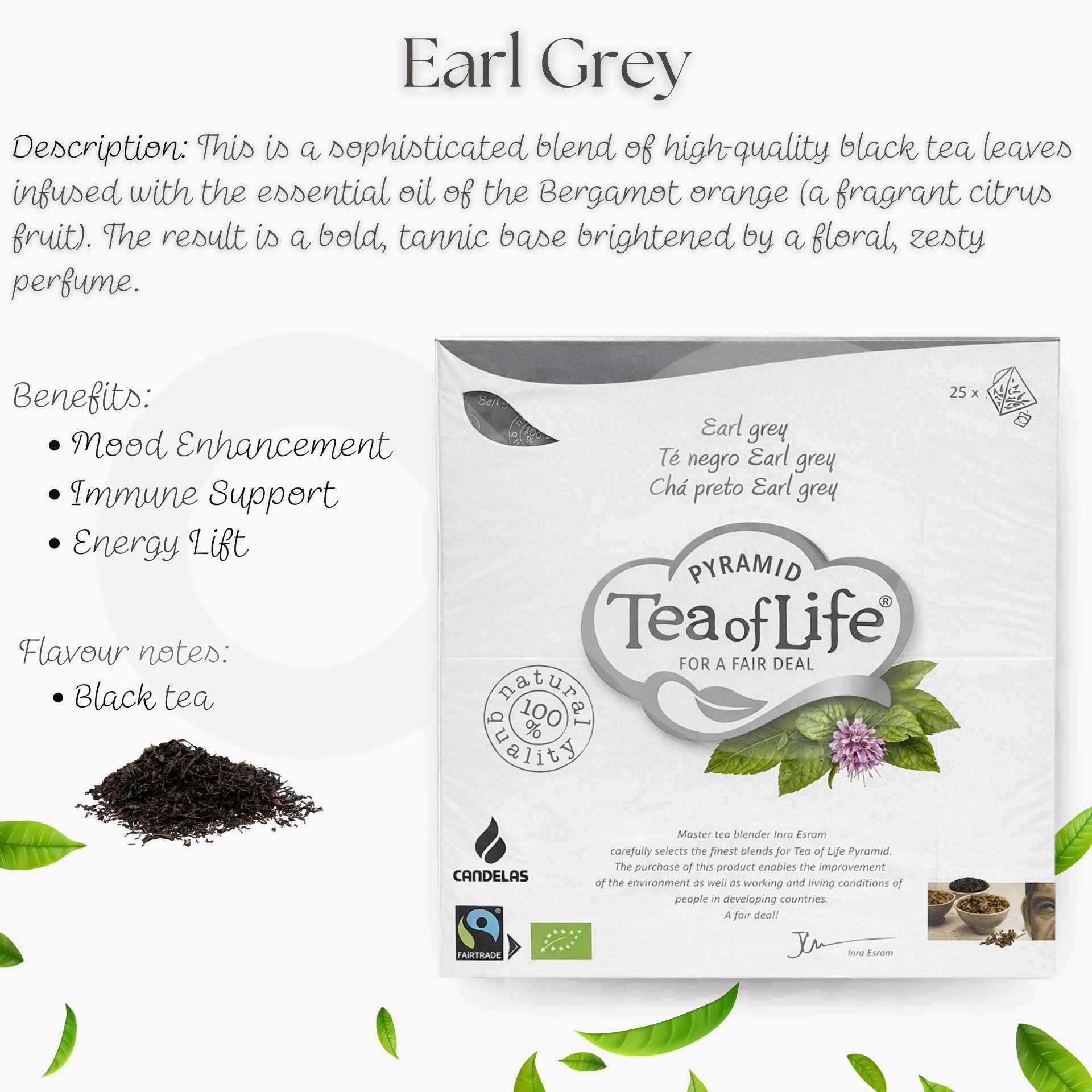 TEA OF LIFEŽ Thee Earl Grey Zwart 25 st.