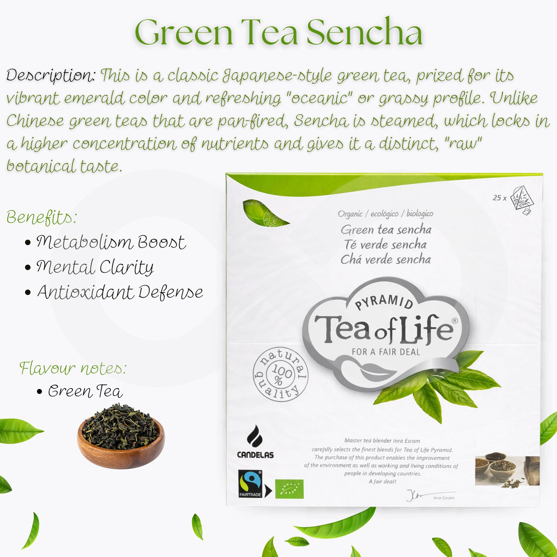 TEA OF LIFE® Chá Verde Sencha 25 un.