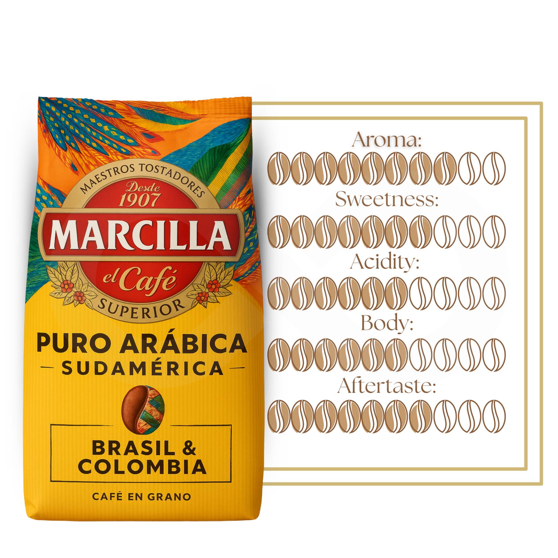 MARCILLA® Koffiebonen Sudamérica Chicchi di Caffè 400g
