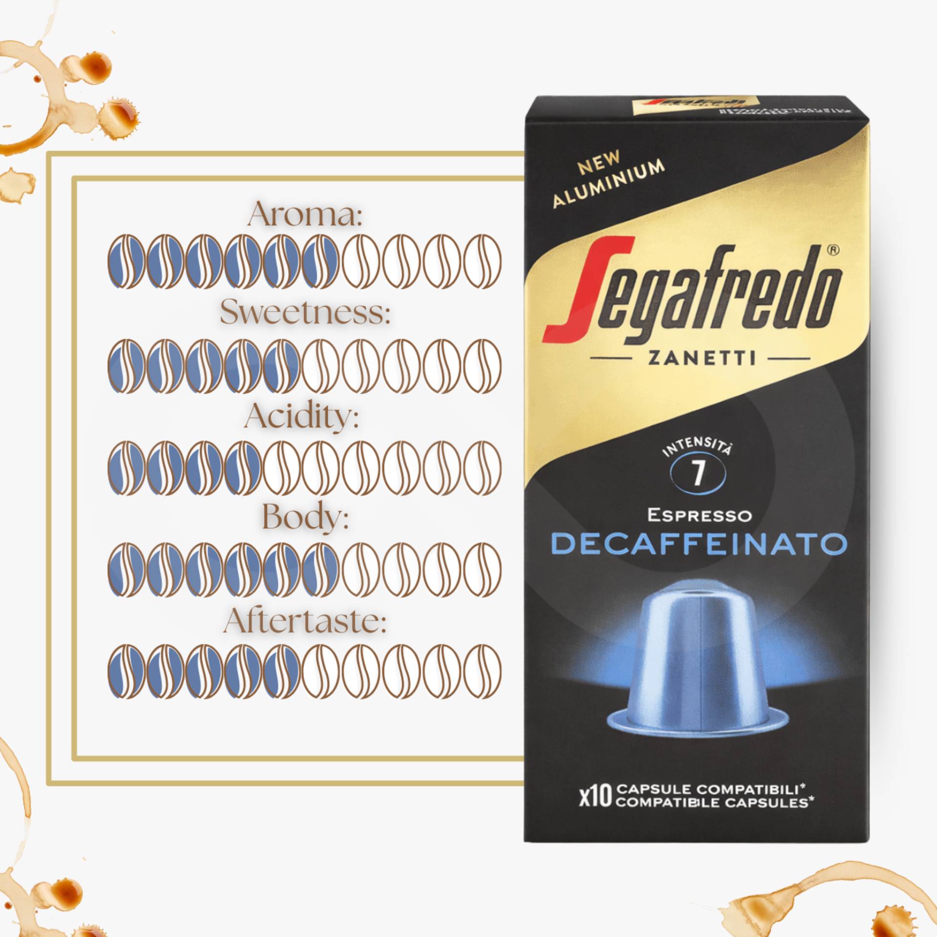 SEGAFREDO® Kapseln Nespresso Decaffeinato 10 Stk.