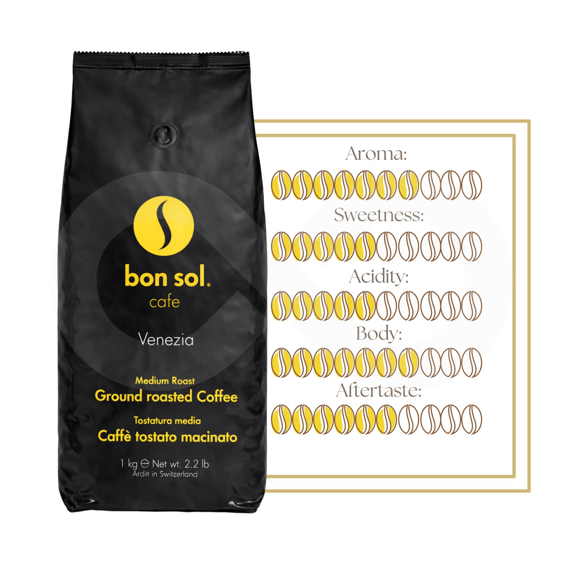 BON SOL® Café en Grains Venezia 1kg