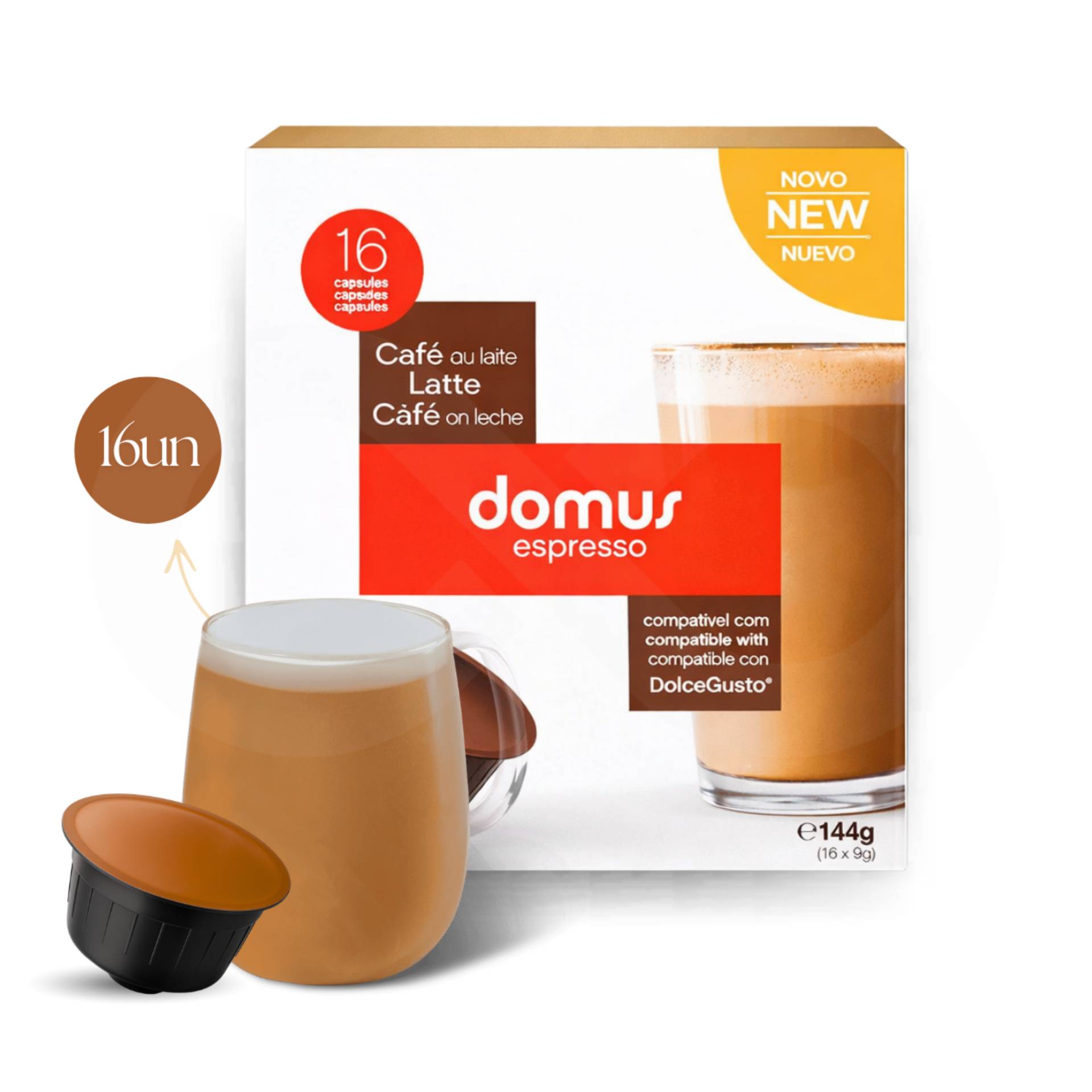 DOMUS® Dolce Gusto Capsules Latte 16 un.