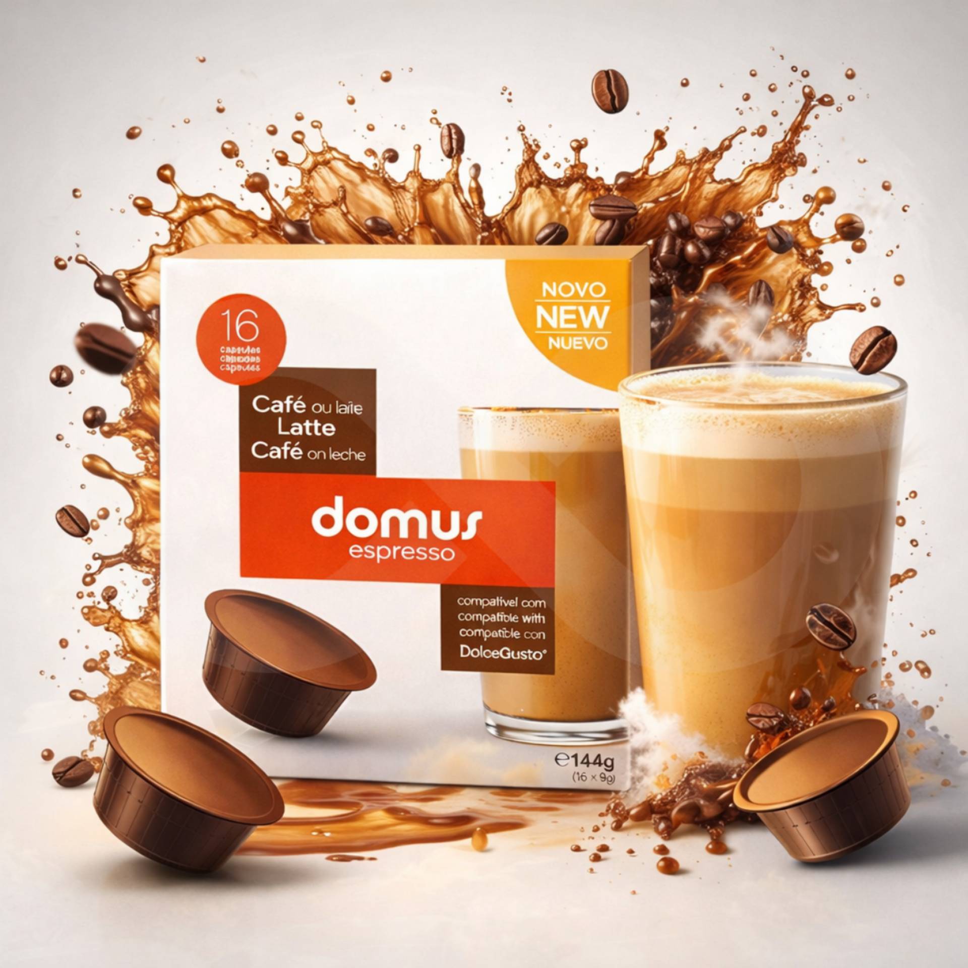 DOMUS® Dolce Gusto Capsules Latte 16 un.