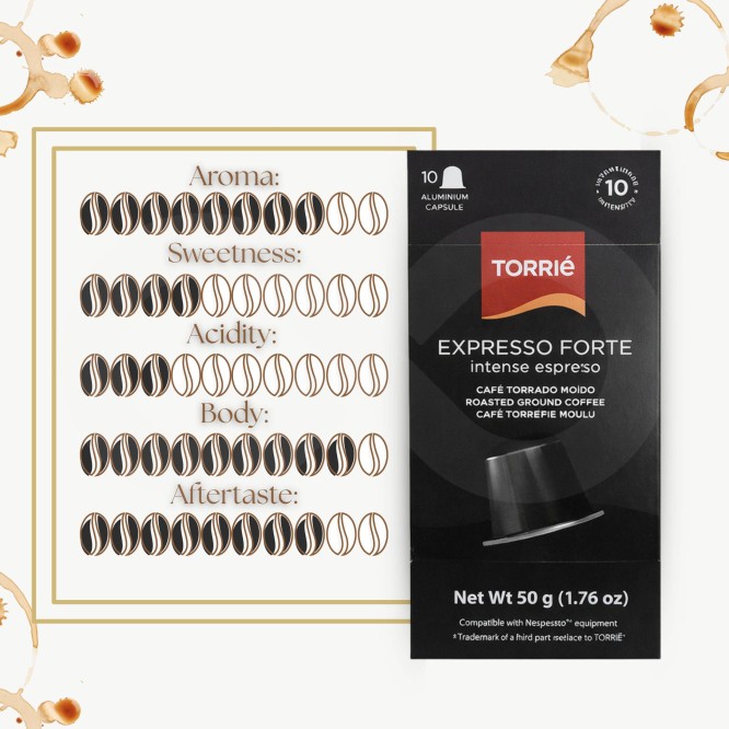 TORRIE® Cápsulas Nespresso Forte 10 un. Aluminio