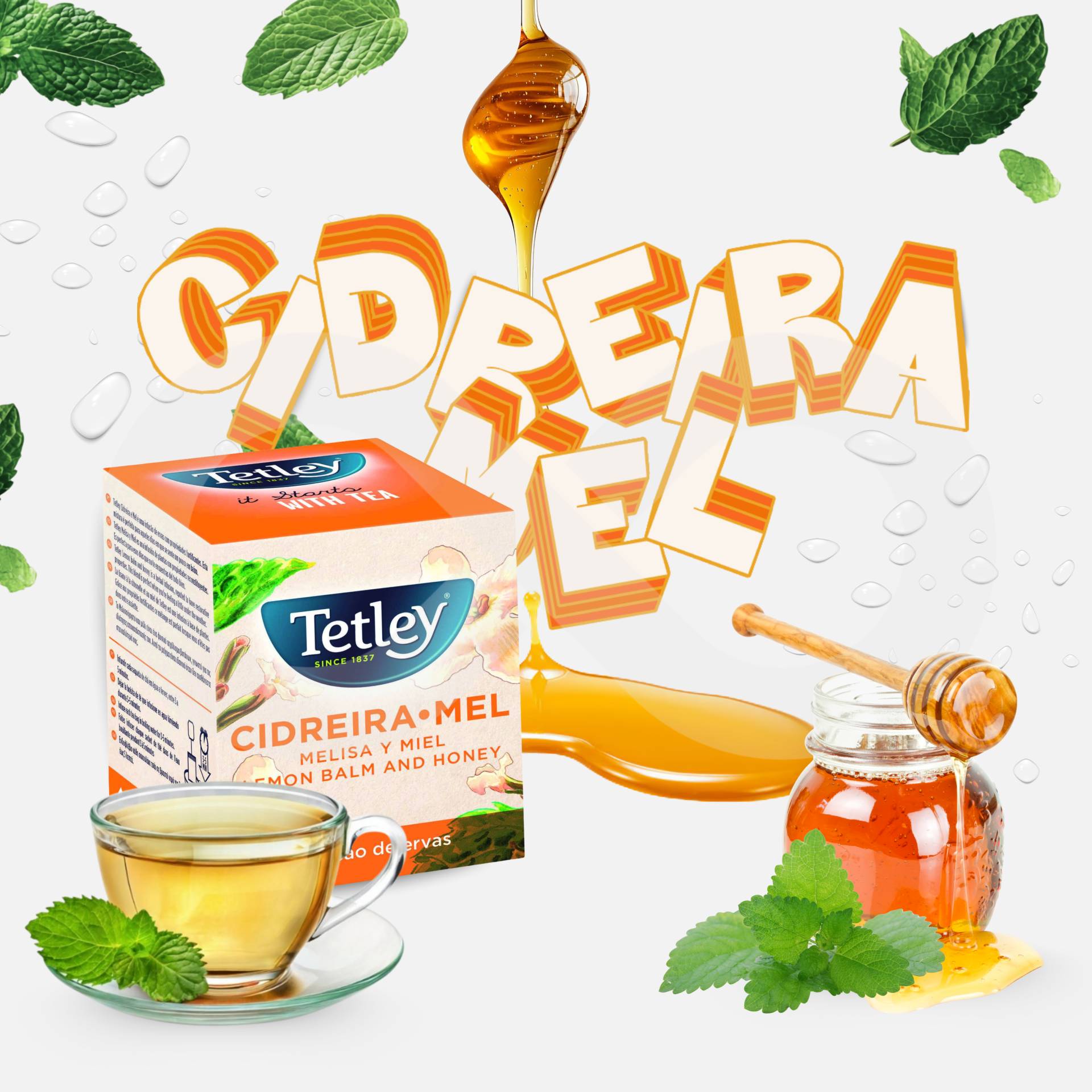TETLEY® Tea Lemon Balm Honey 10 un.