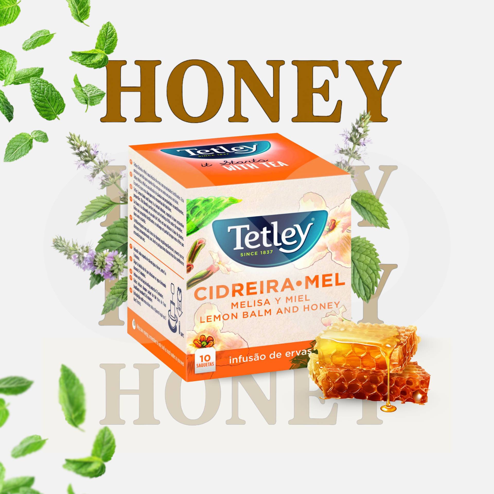 TETLEY® Tea Lemon Balm Honey 10 un.