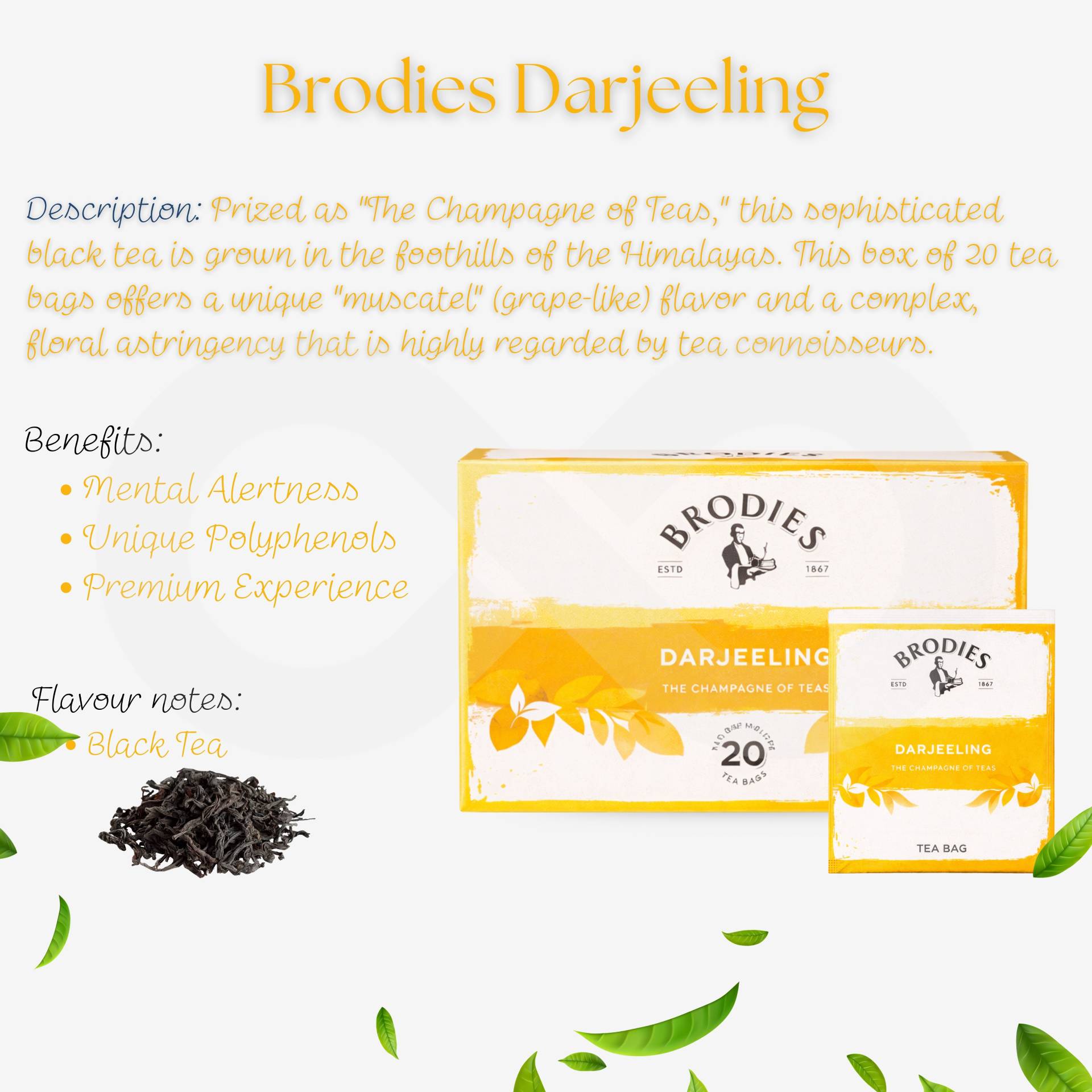 BRODIES® Herbata Darjeeling 20 szt.