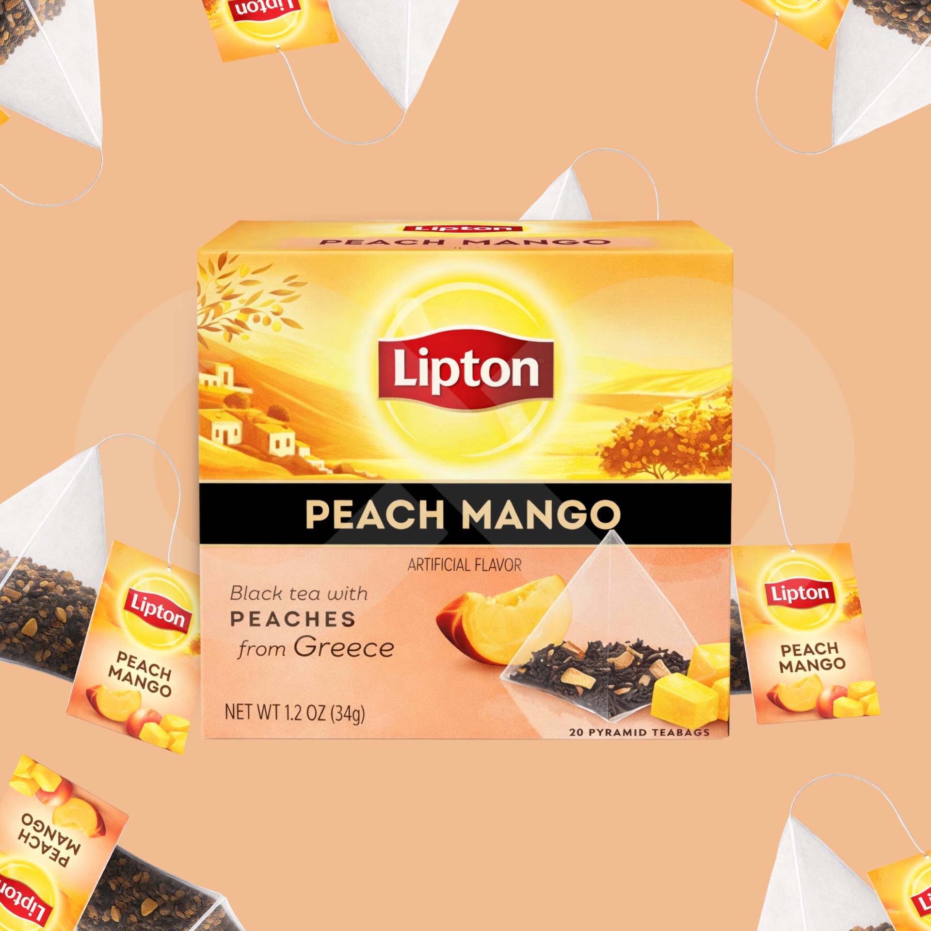 LIPTON® Herbata Black Tea Peach Mango 20 szt.