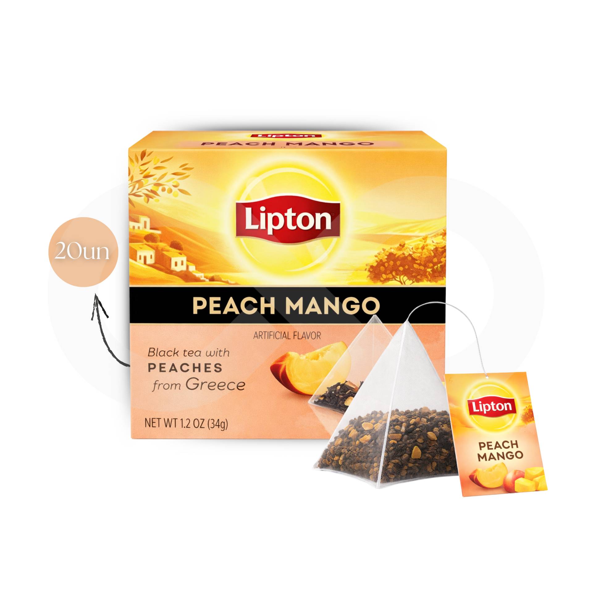 LIPTON® Herbata Black Tea Peach Mango 20 szt.