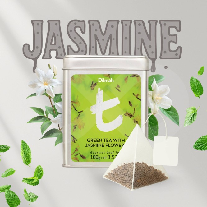 DILMAH® Chá Green Tea With Jasmine Flowers 20 un.