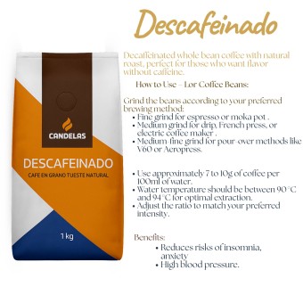 CANDELAS® Caffè in Grani Decaffeinato 1kg