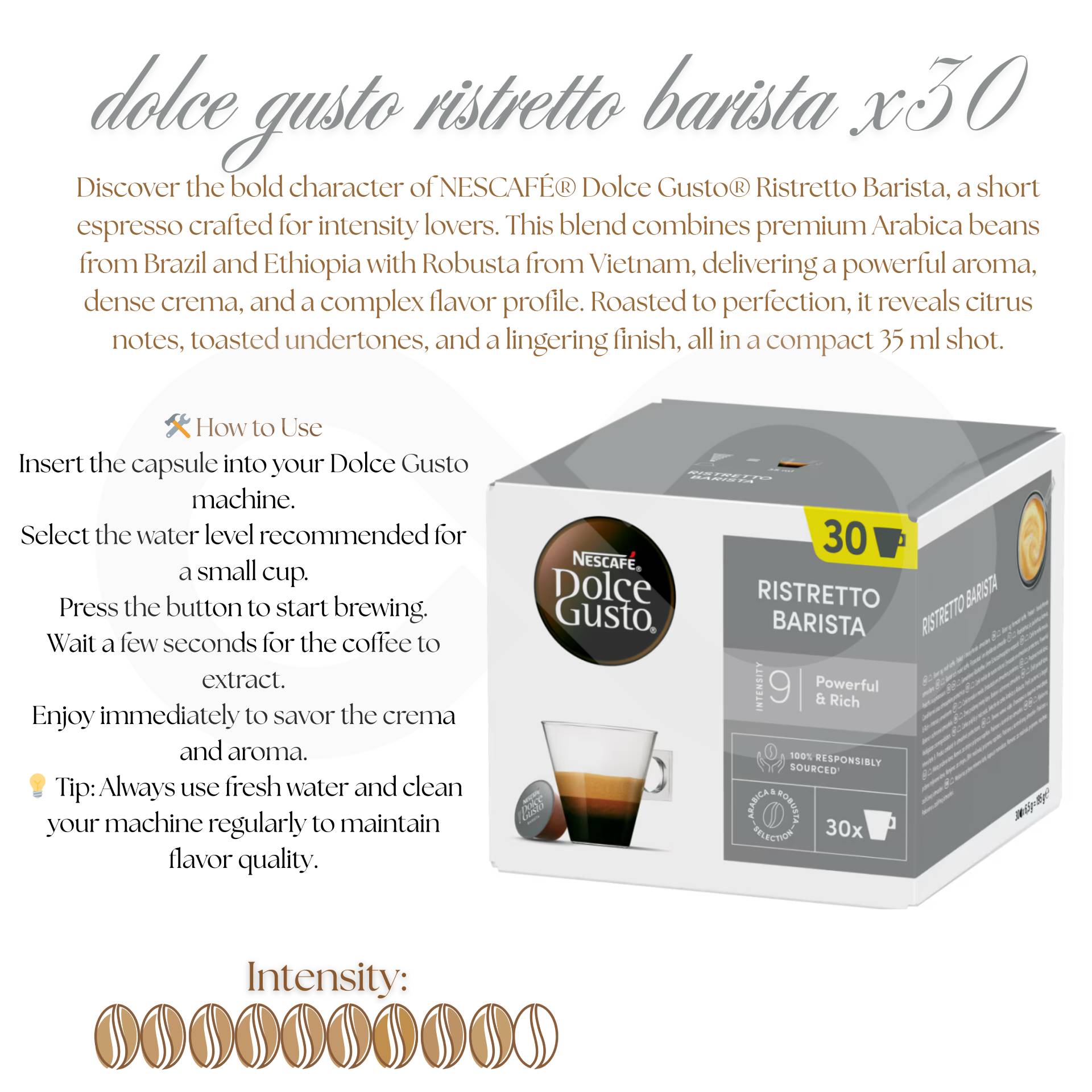 DOLCE GUSTO® Cápsulas Dolce Gusto Ristretto Barista 30 un.