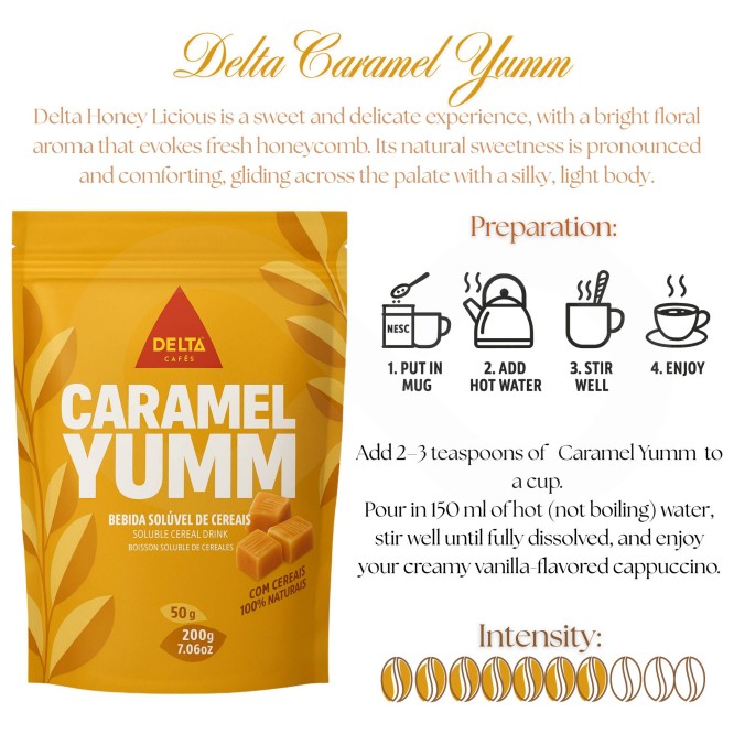 DELTA CAFÉS® Café Soluble Caramel Yumm 200g