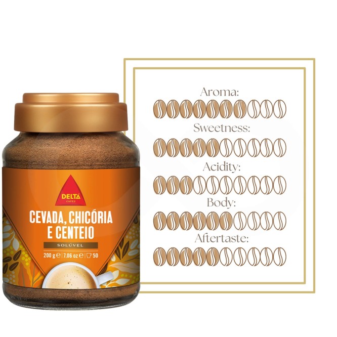DELTA CAFÉS® Instant Coffee Cevada, Chicória E Centeio 200g