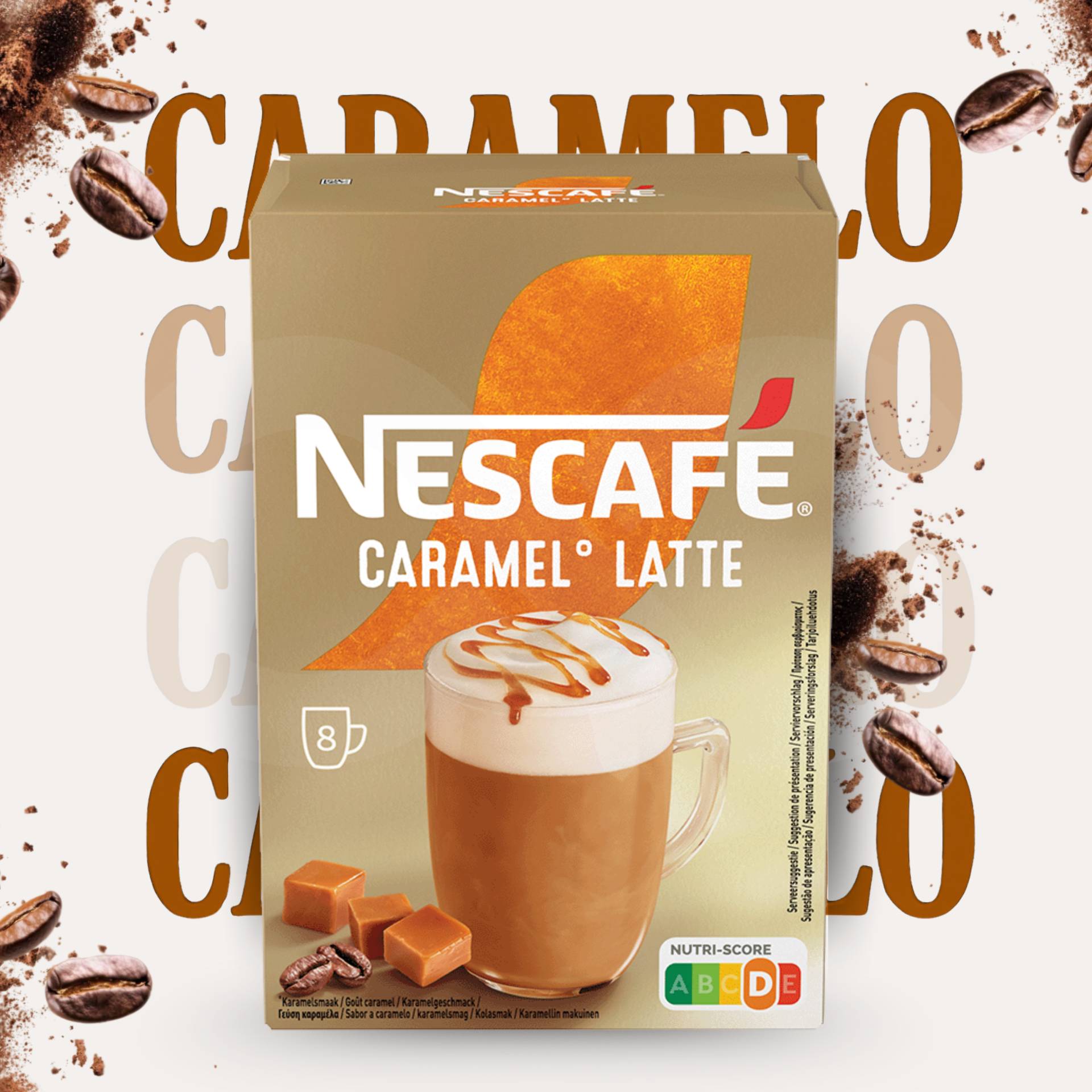 NESCAFÉ® Instant Coffee Cappuccino Caramel Latte 8 un.