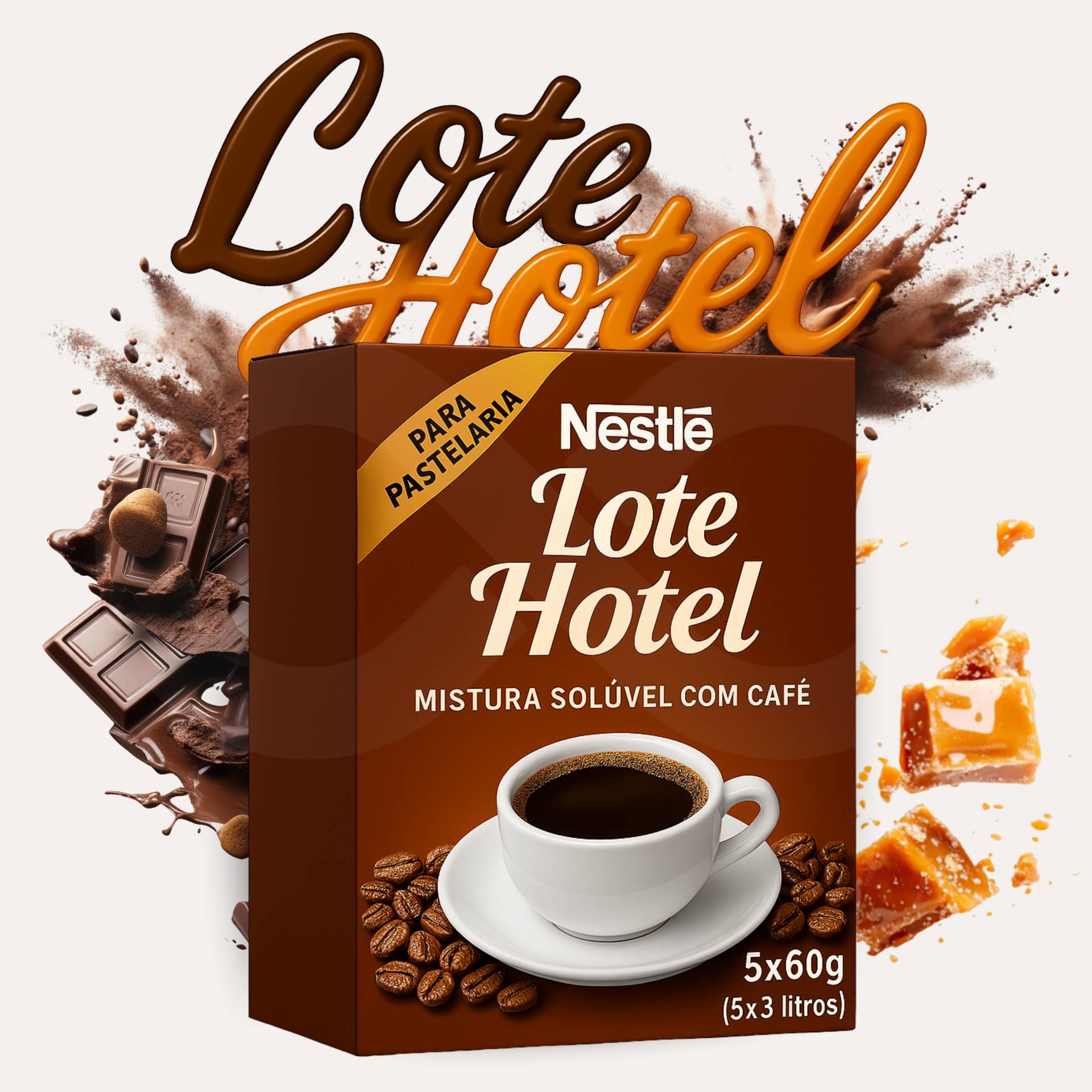 LOTE HOTEL® Café Soluble Mistura 5 X 60g
