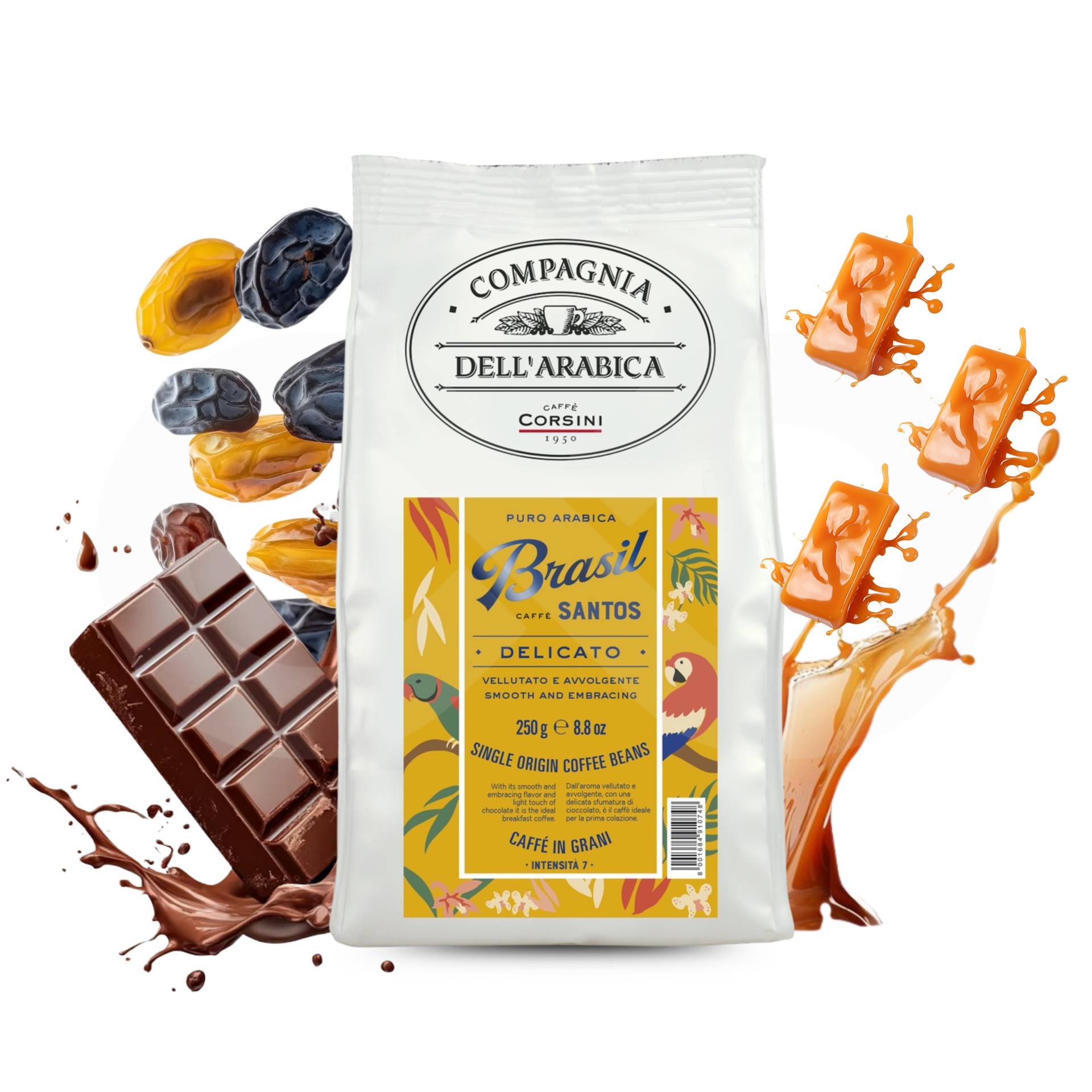 COMPAGNIA DELL ARABICA® Café en Grains Brasil 250g