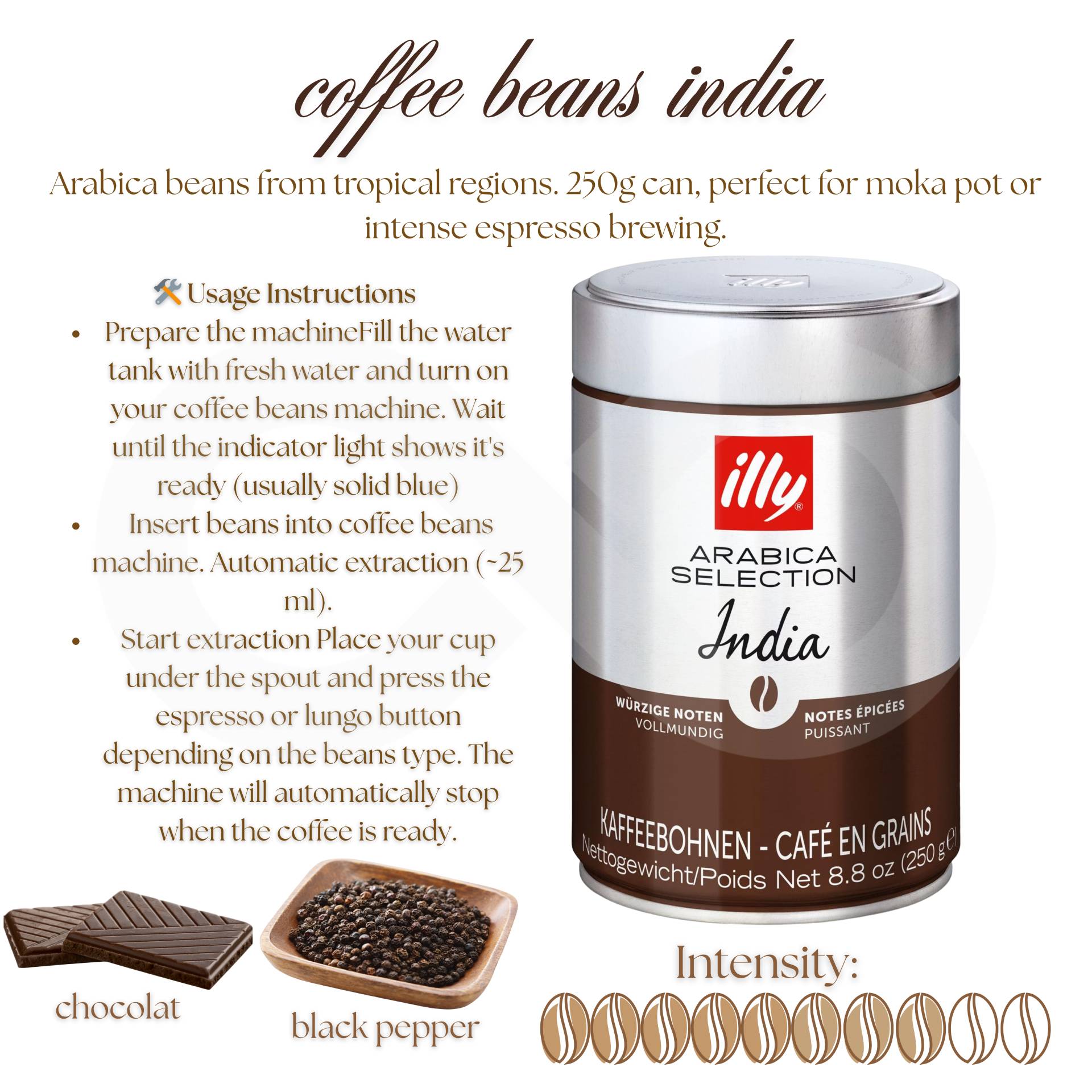ILLY® Ziarna Kawy India 250g