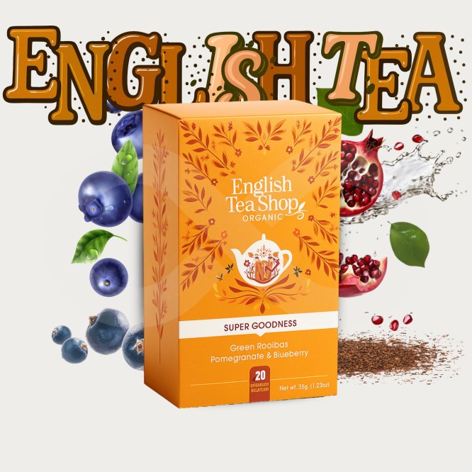 ENGLISH TEA SHOP® Rooibos Verde, Melograno E Mirtillo 20 pz.