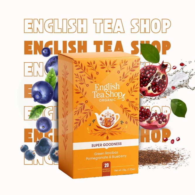 ENGLISH TEA SHOP® Zielony Rooibos, Granat I Jagoda 20 szt.