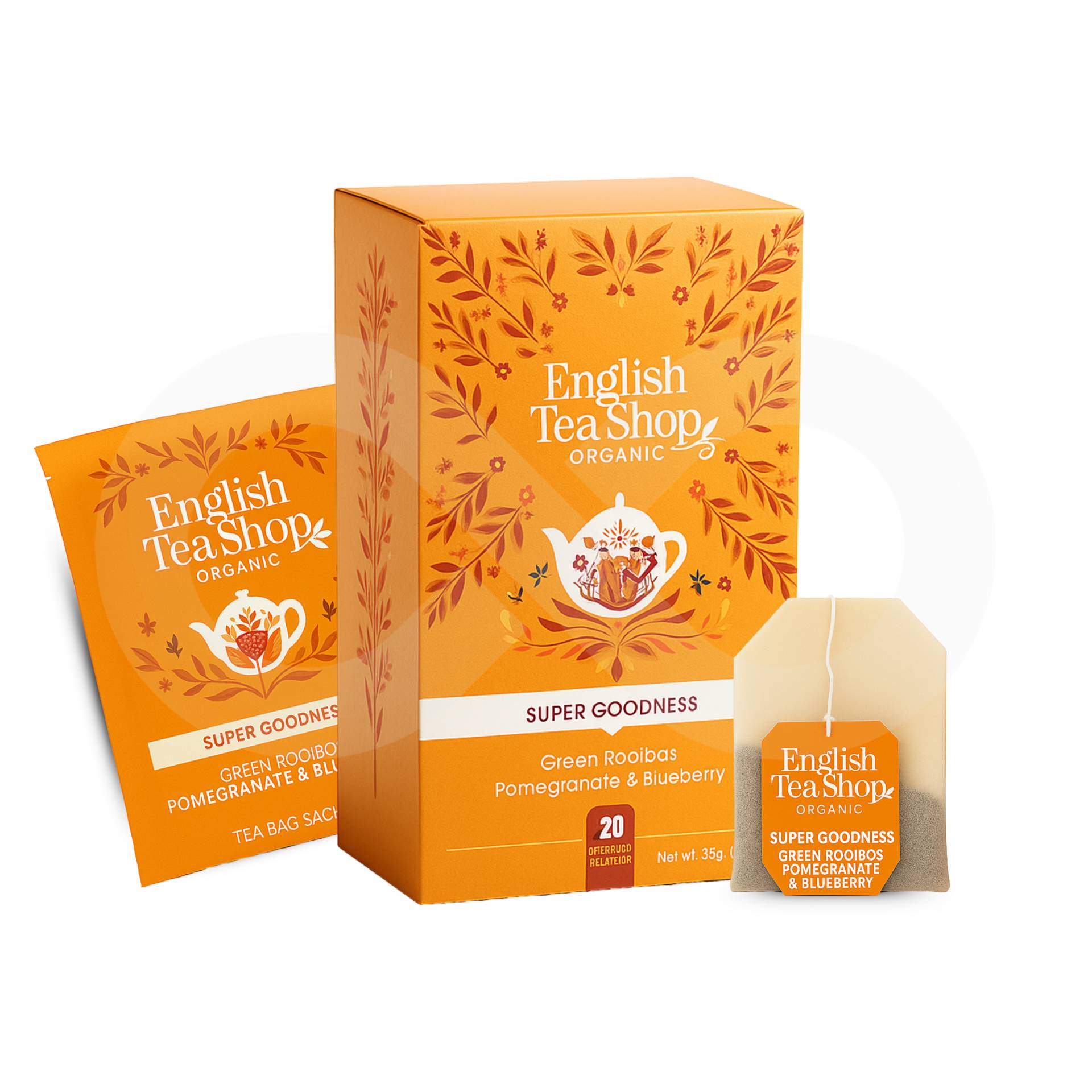 ENGLISH TEA SHOP® Zielony Rooibos, Granat I Jagoda 20 szt.