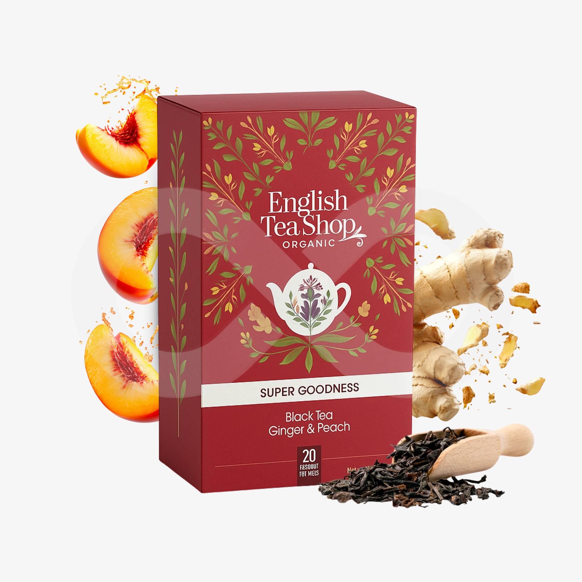 ENGLISH TEA SHOP® Thé Noir Au Gingembre Et Pêche 20 u.