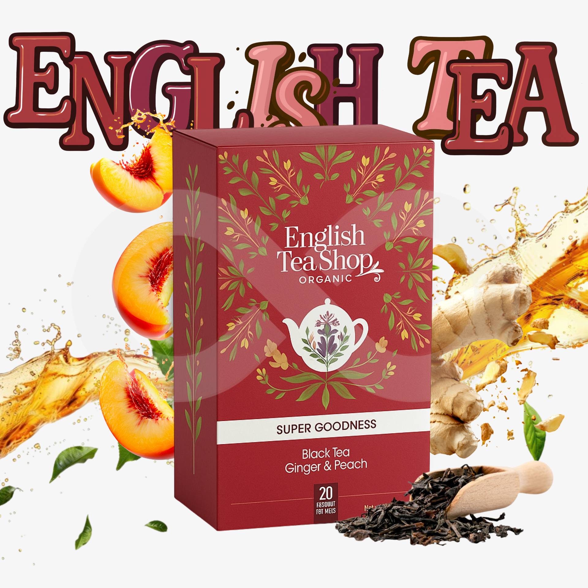 ENGLISH TEA SHOP® Thé Noir Au Gingembre Et Pêche 20 u.