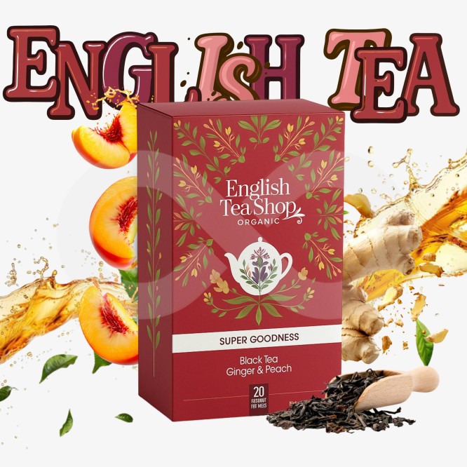 ENGLISH TEA SHOP® Thee Zwarte Met Gember En Perzik 20 st.