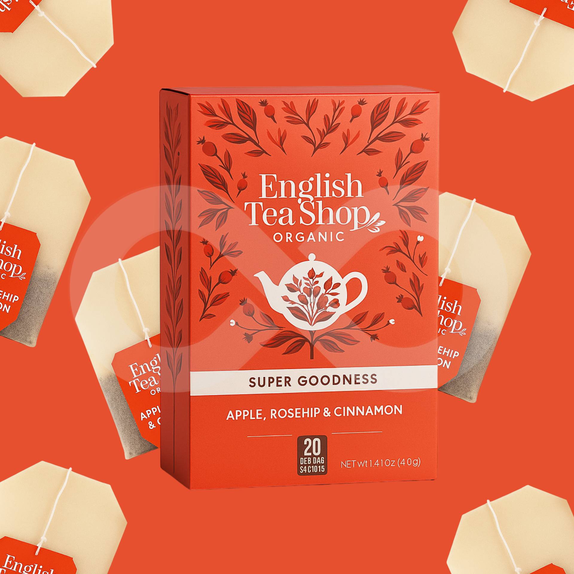 ENGLISH TEA SHOP® Tè Mela, Rosa Canina E Cannella 20 pz.