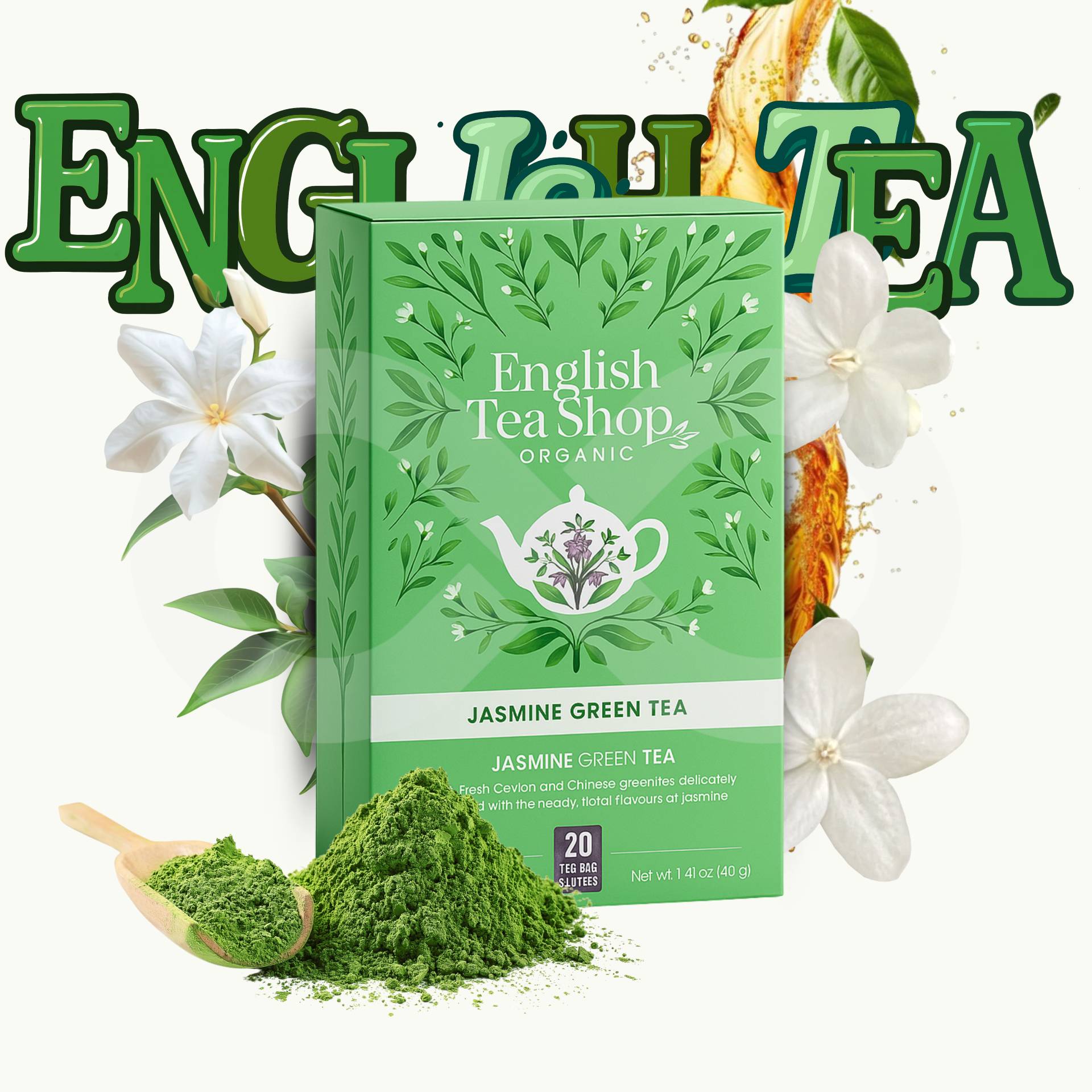 ENGLISH TEA SHOP® Chá Jasmine Green Tea 20 un.