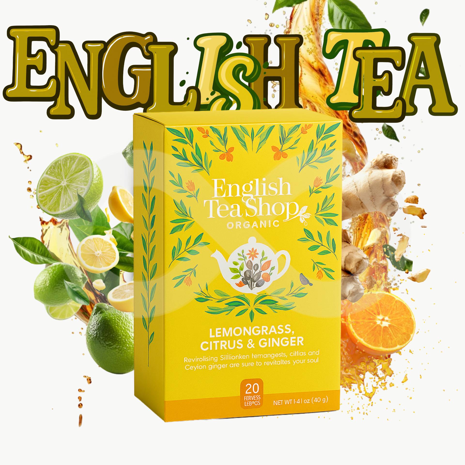 ENGLISH TEA SHOP® Trawa Cytrynowa, Cytrusy I Imbir 20 szt.