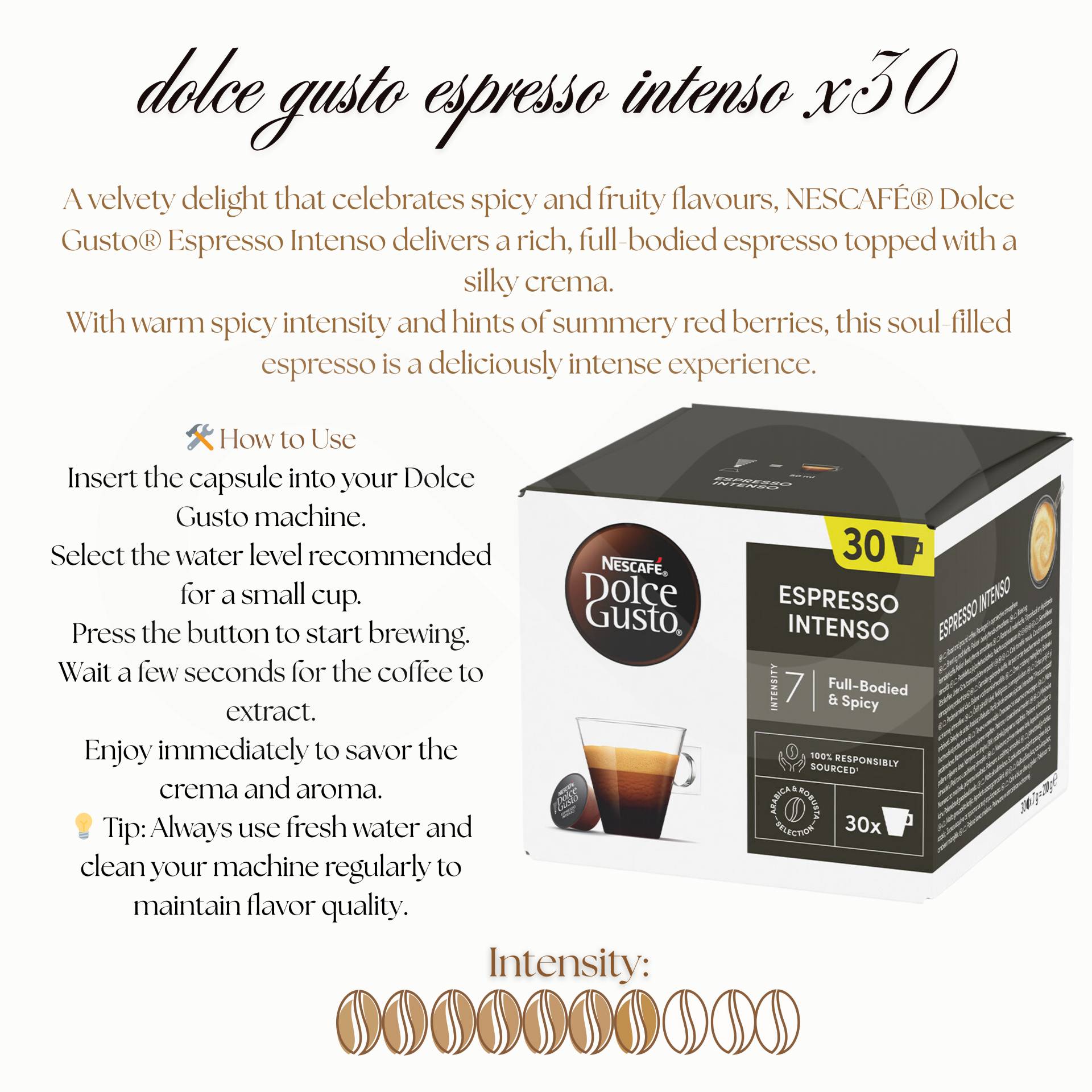 DOLCE GUSTO® Cápsulas Dolce Gusto Espresso Intenso 30 un.
