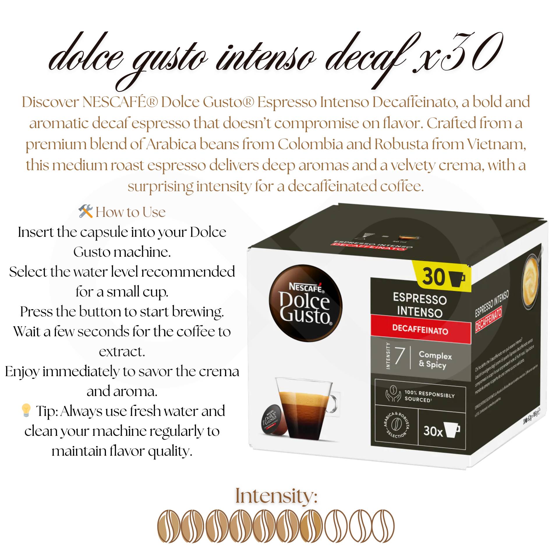 DOLCE GUSTO® Cáp Dolce Gusto Espresso Intenso Decaf 30 un.