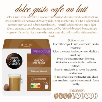 DOLCE GUSTO® Cápsulas Dolce Gusto Cafe Au Lait 30 un.