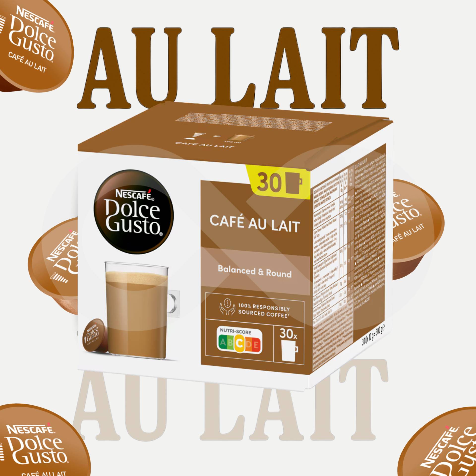 DOLCE GUSTO® Cápsulas Dolce Gusto Cafe Au Lait 30 un.