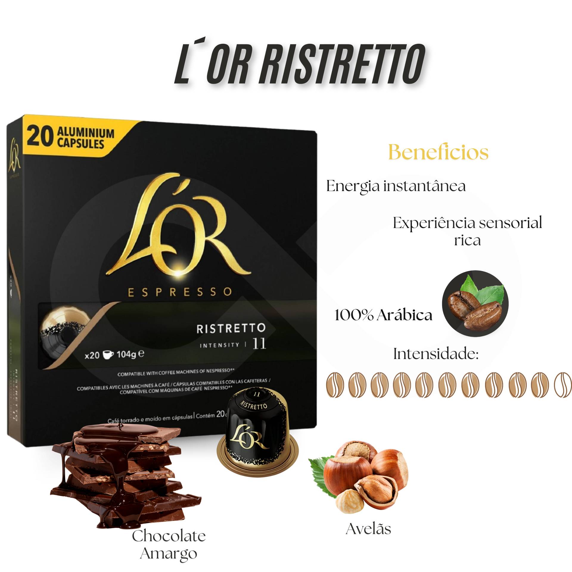 L´OR® Cápsulas Nespresso Ristretto 20 un.