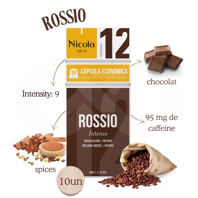NICOLA® Cápsulas Nespresso Rossio 10 uds.