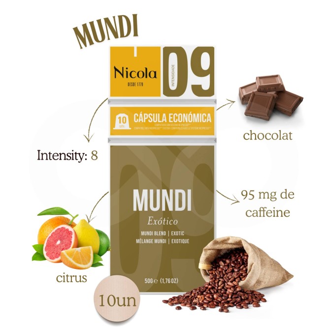 NICOLA® Cápsulas Nespresso Mundi 10 uds.