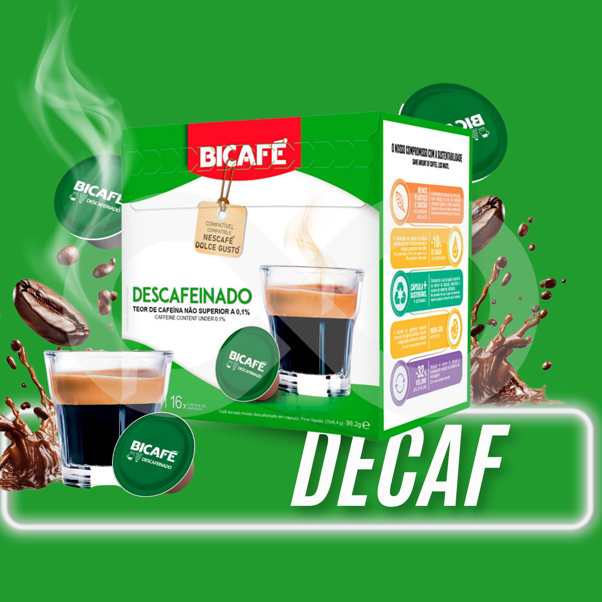 BICAFÉ® Kapsulki Dolce Gusto Bezkofeinowy 16 szt.