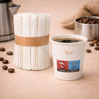 Papieren Bekers 3oz & Roerstaafjes 10 Eenheden