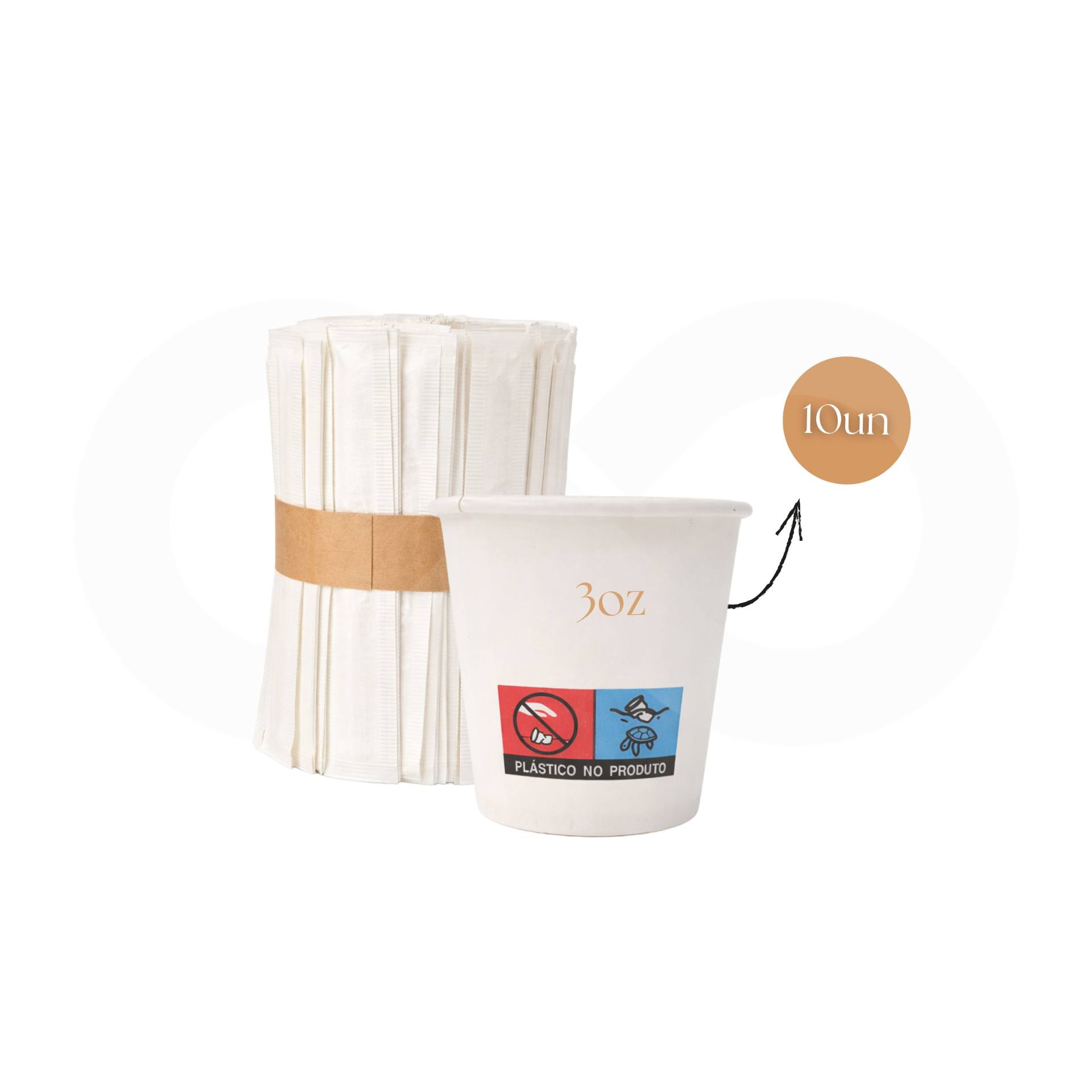 Vasos de Papel y Agitadores 10 Unidades
