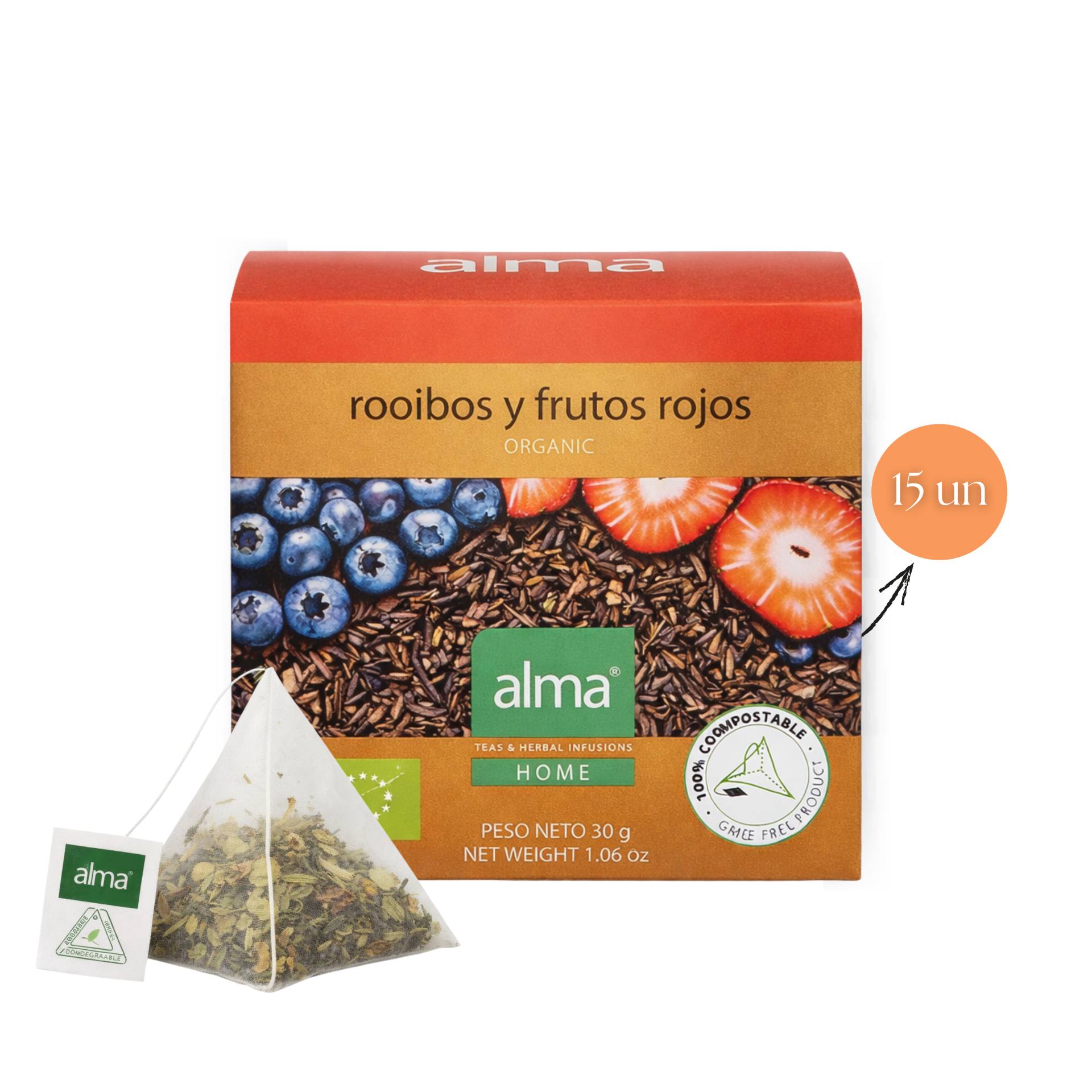 ALMA® Té Rooibos & Frutos Rojos 15 uds.