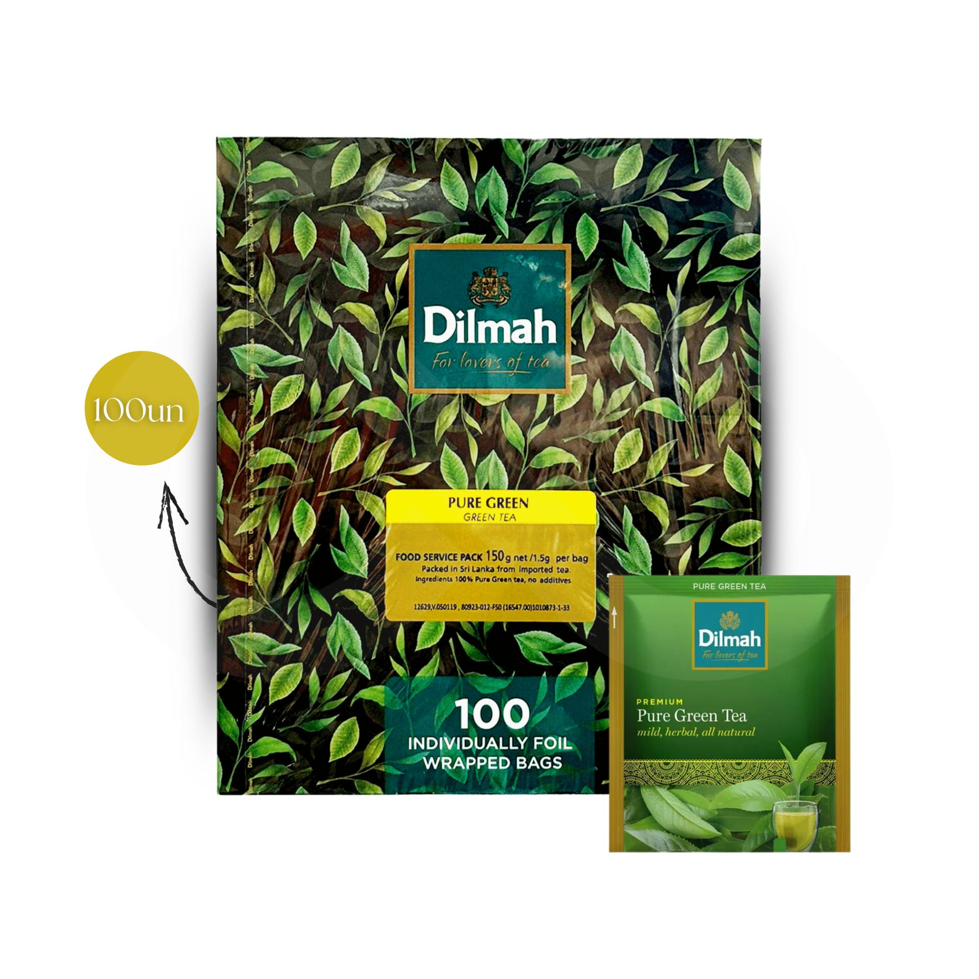 DILMAH® Chá Pure Green 100 un.