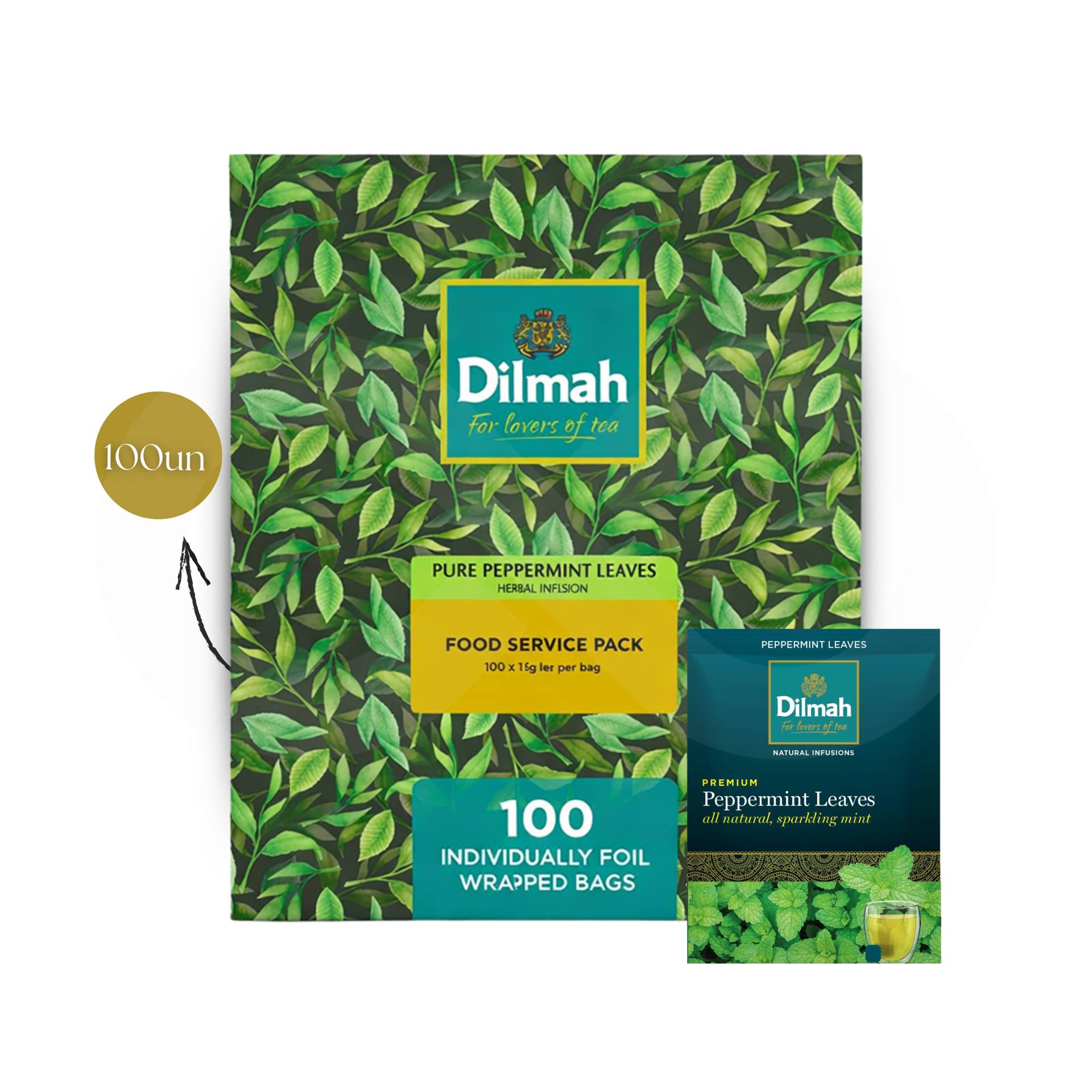 DILMAH® Thé Pure Peppermint Leaves 100 u.