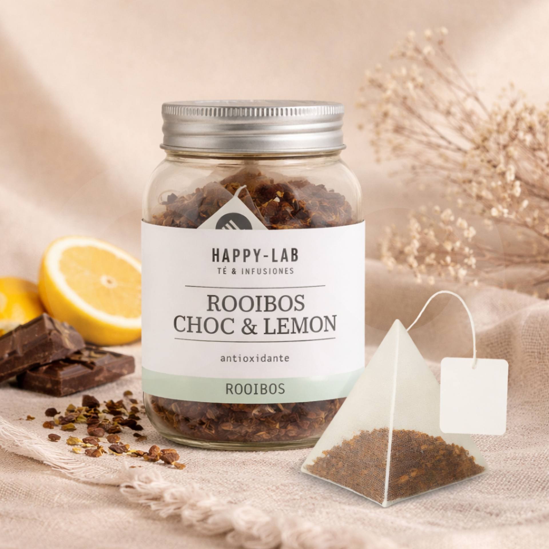 HAPPY-LABŪ Tea Rooibos Choc & Lemon 14 un.