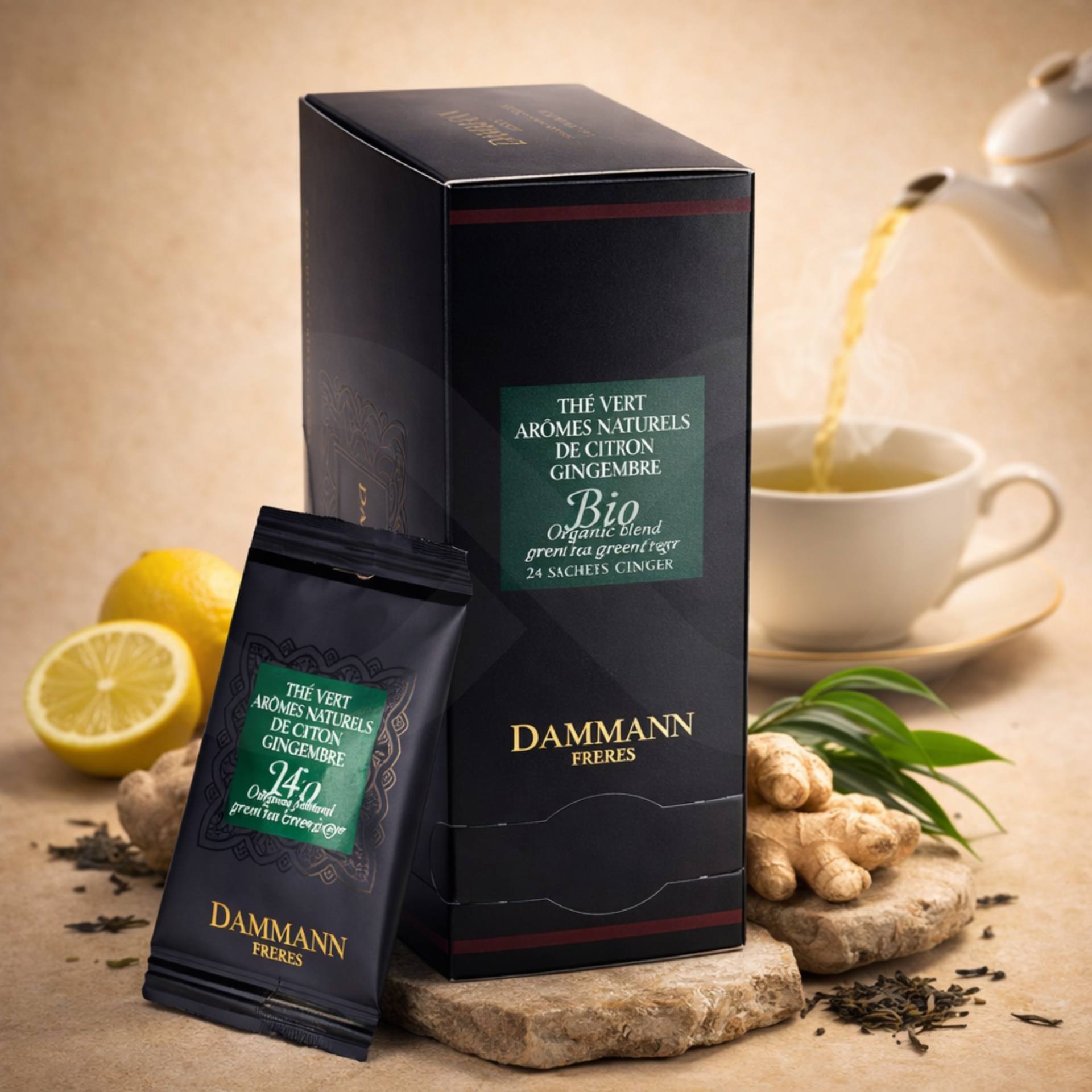 DAMMANN FRÈRES® Té Arômes Citron Gingembre Bio 24 uds.